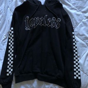 HM divided checkered hopeless black sweatshirt 📞